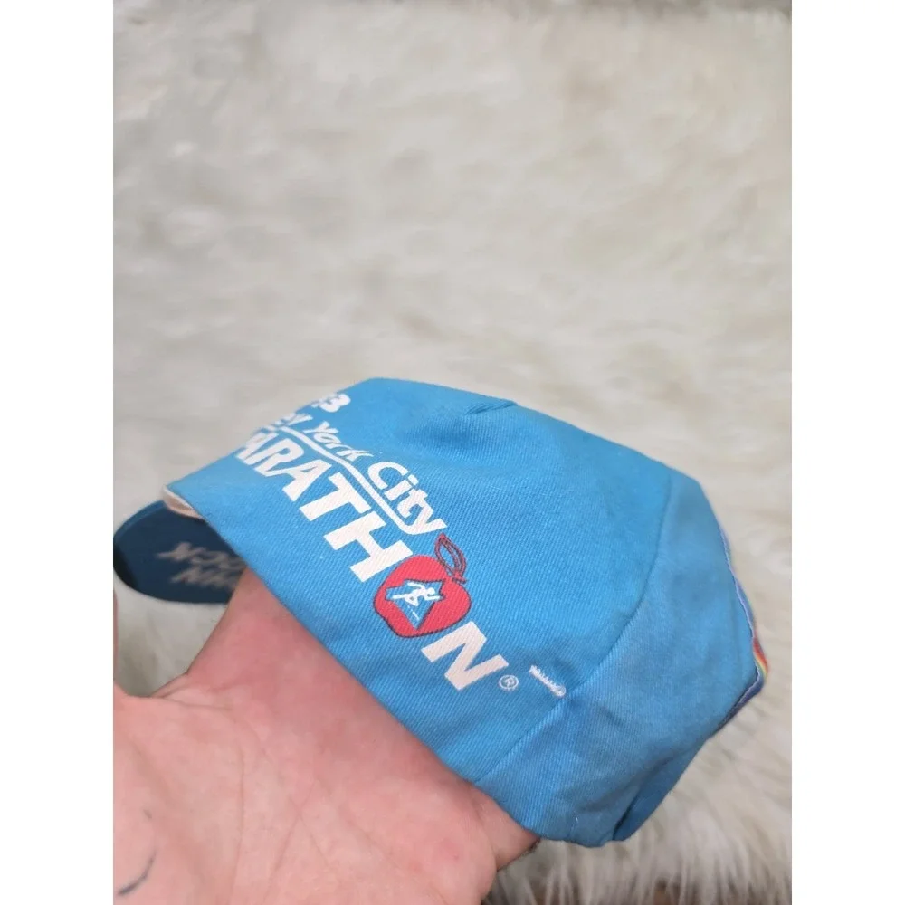 Vintage Blue Rainbow 1993 New York City John Hancock Marathon Hat Cap